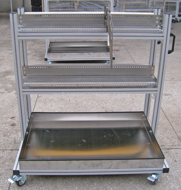 Langlebiges Gut 2 Schichten mit 50 Zufuhrschlitze Aluminium-CP-REIHE ohne KASTEN Zufuhr-Wagen für Samsung CP-Reihenband-Zufuhrgebrauch